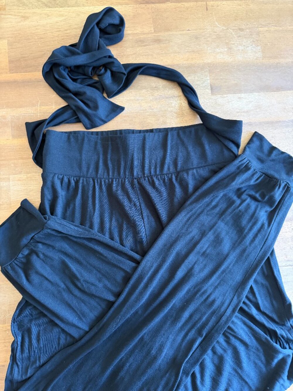 ASOS Black High Waist Harem Pants Tie Waist Lounge Pants Size US 4